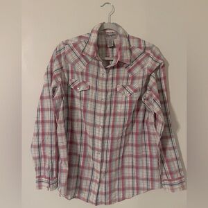 Women’s Wrangler Pearl Snap Western Shirt sz L